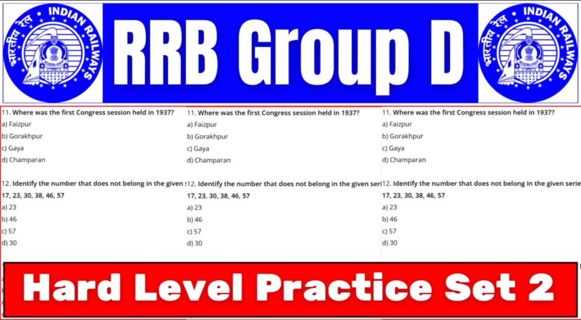 RRB Group D 2025 Hard Level Practice Set 2 for CBT Exam
